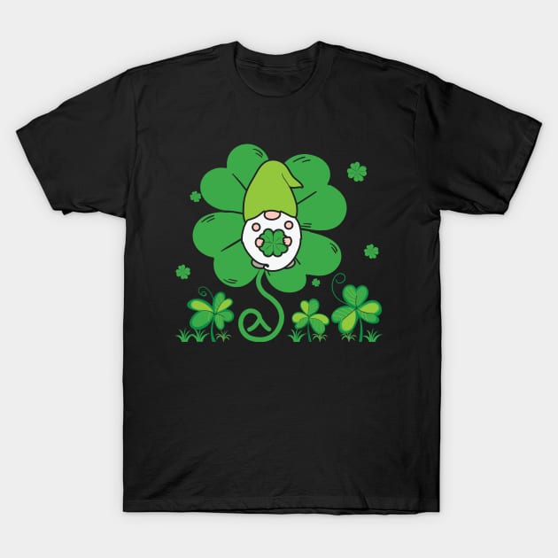Hippie Gnomes Clover St Patrick's Day T-Shirt by ssflower